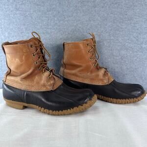 Vintage L.L. Bean Men's sz 10 Hunting Shoe Leather Lace Up Duck Boot Maine USA